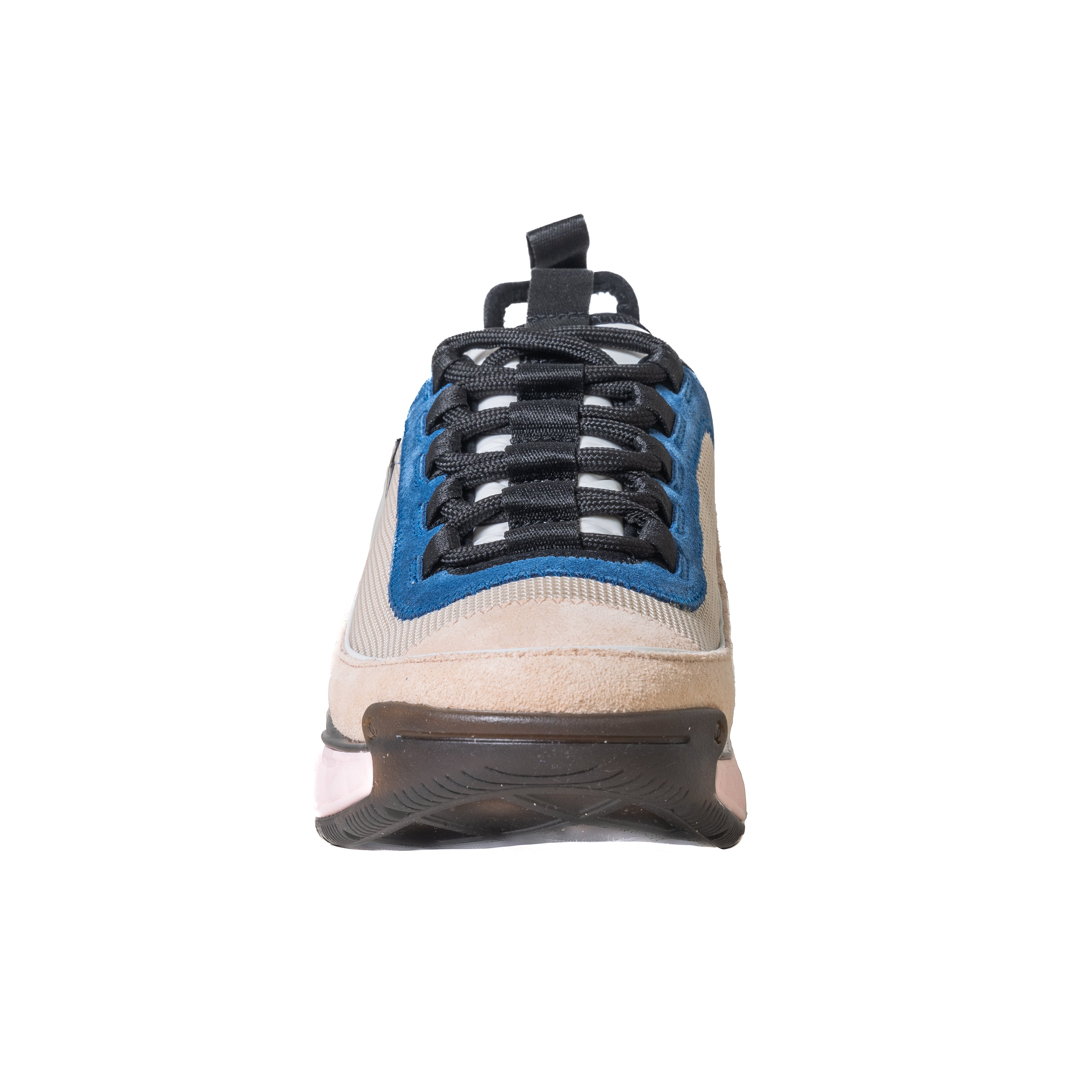 Chanel Suede Calfskin Fabric Sneakers Light Pink Beige Blue - 5