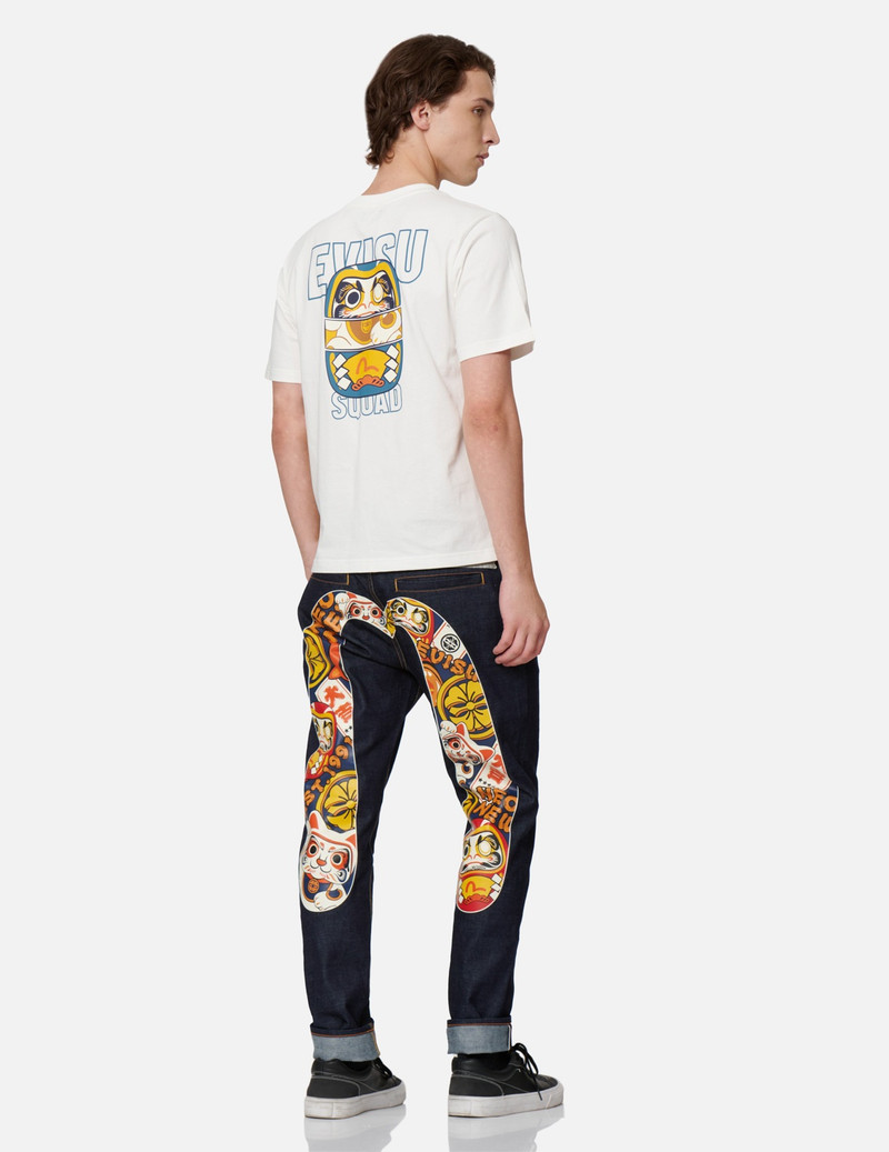 EVISU SQUAD DAICOCK PRINT CARROT-FIT JEANS #2017 3