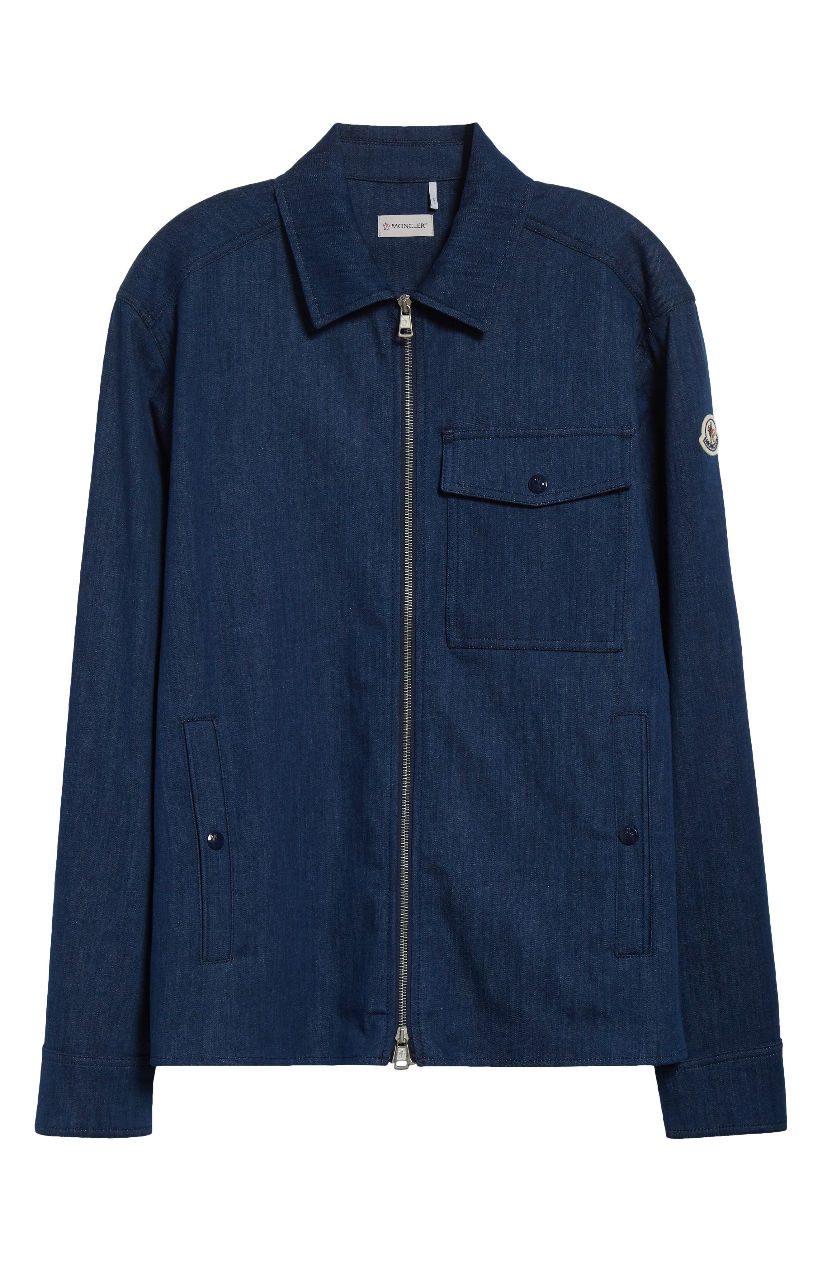 Moncler Denim Shirt Jacket in Oceana at Nordstrom - 5