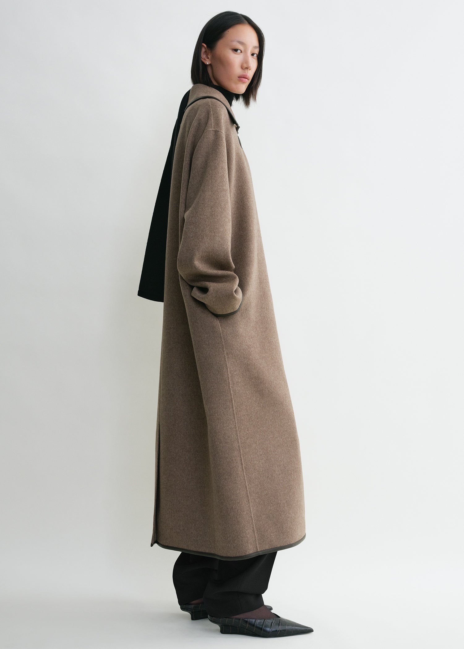 Double clasp coat oak melange - 3