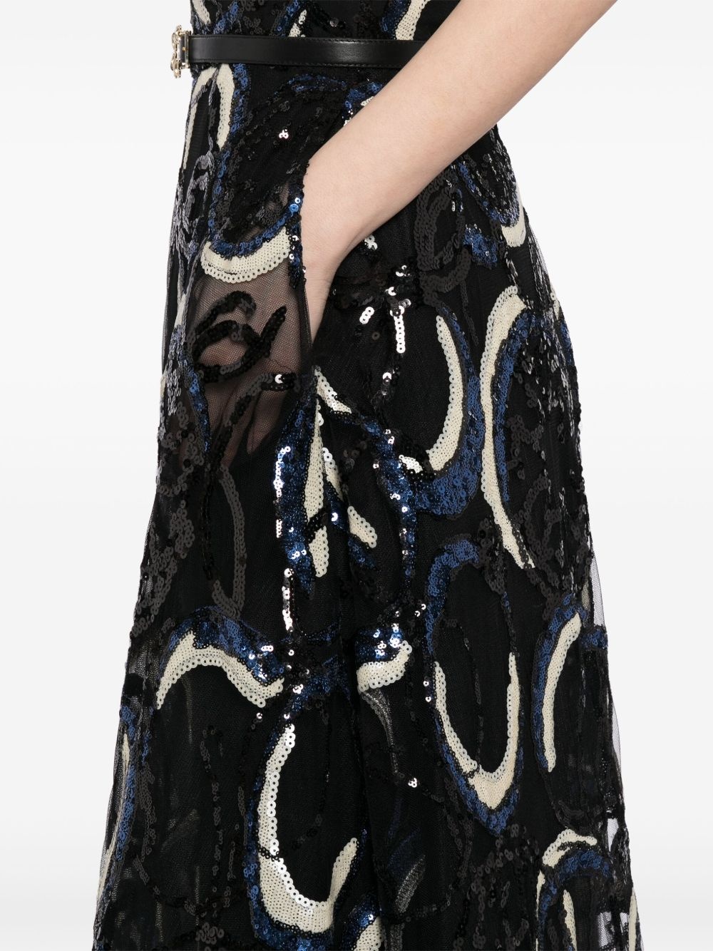 embroidered strapless gown - 5