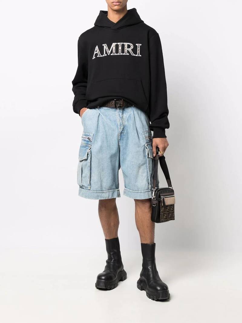 Balmain denim cargo shorts outlook