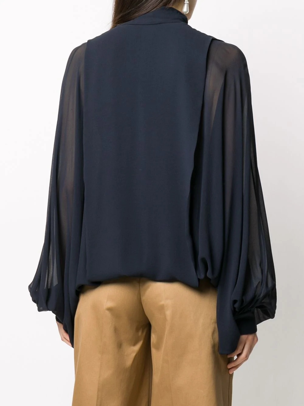 pussybow pouf sleeve blouse - 4