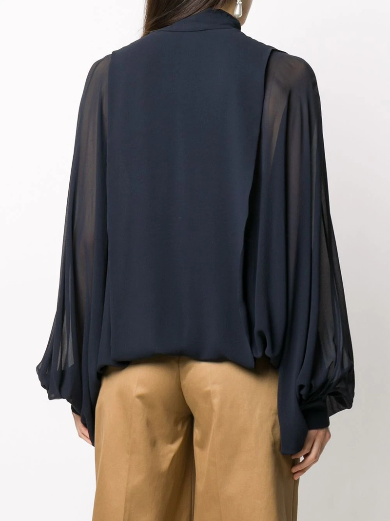 pussybow pouf sleeve blouse 4