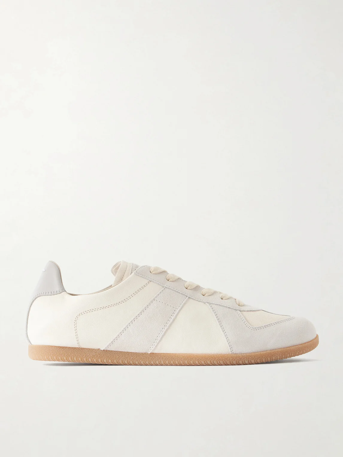 Replica Suede-Trimmed Leather Sneakers - 1
