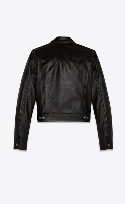 SAINT LAURENT denim jacket in shiny lambskin outlook