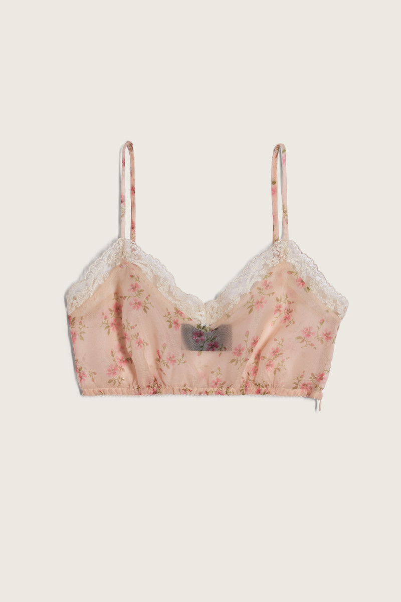 Sheer Lace Trim Bralette 1