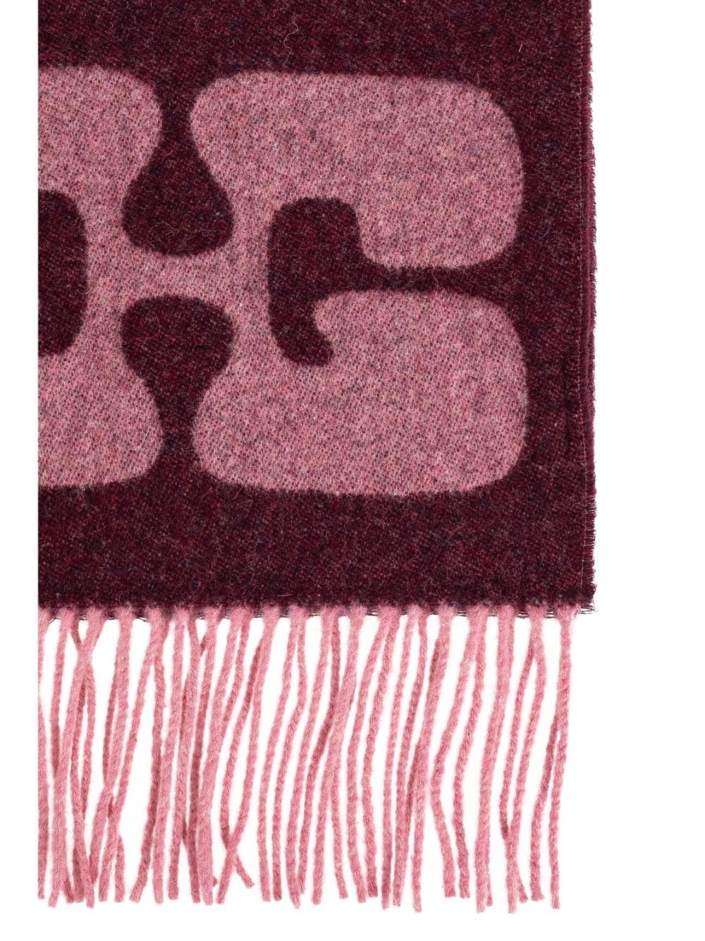 fringe-detailing wool scarf - 4