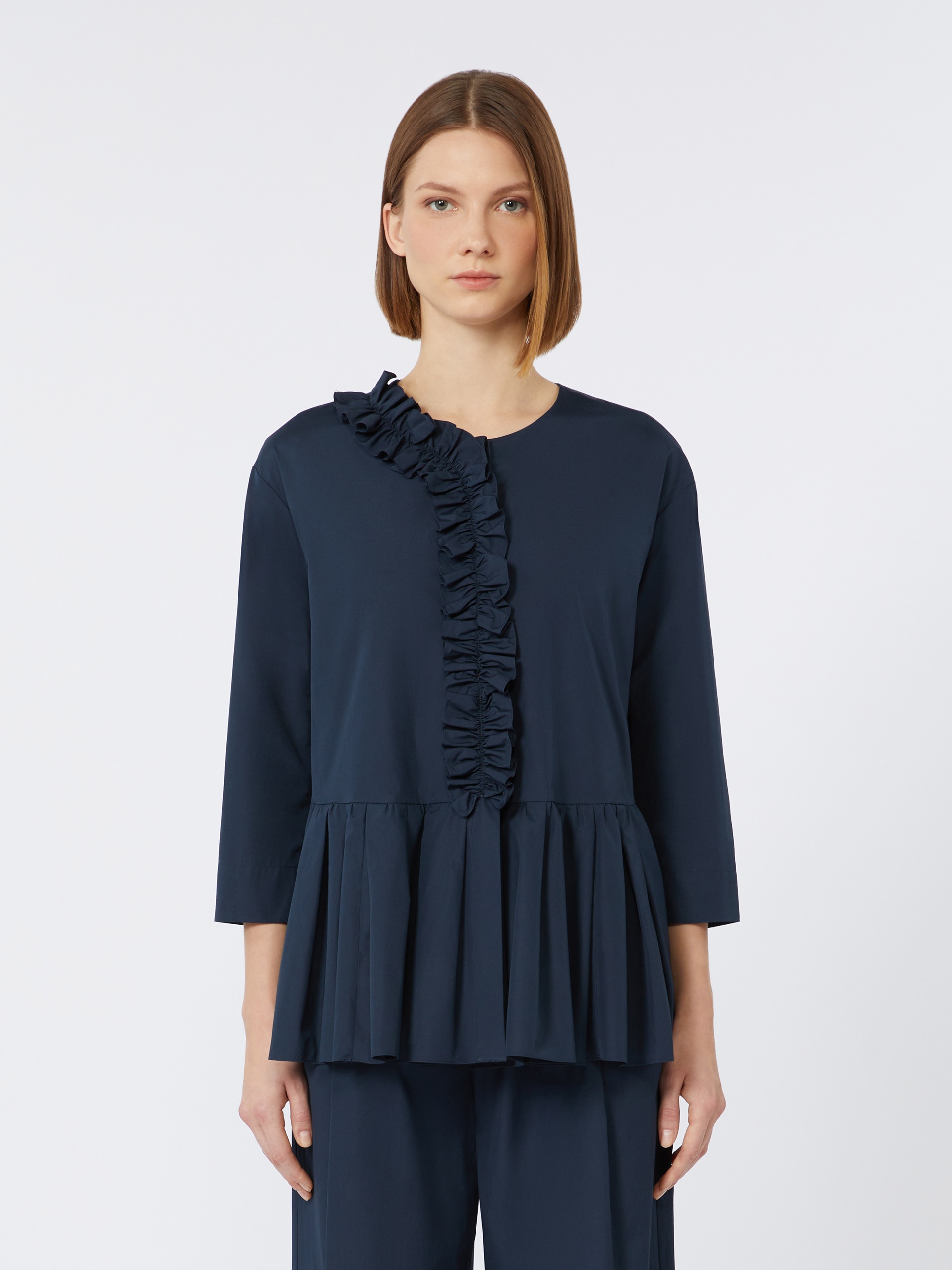 MUSA Flounce-detail washed cotton shirt - 3