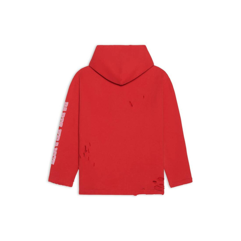 BALENCIAGA Women's Maison Balenciaga Cropped Hoodie in Red outlook