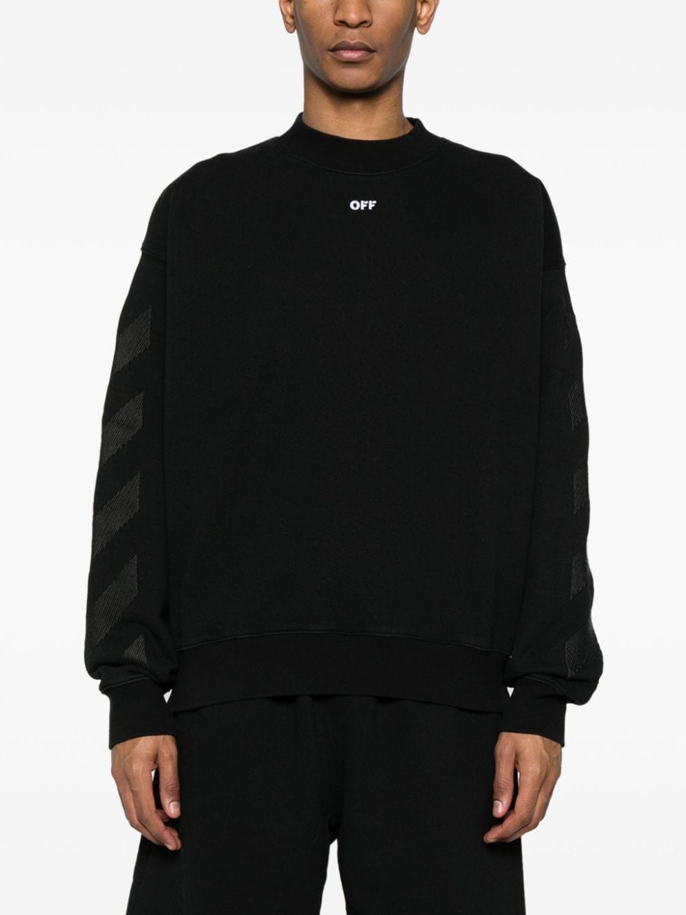 Diag-stripe cotton sweatshirt - 3