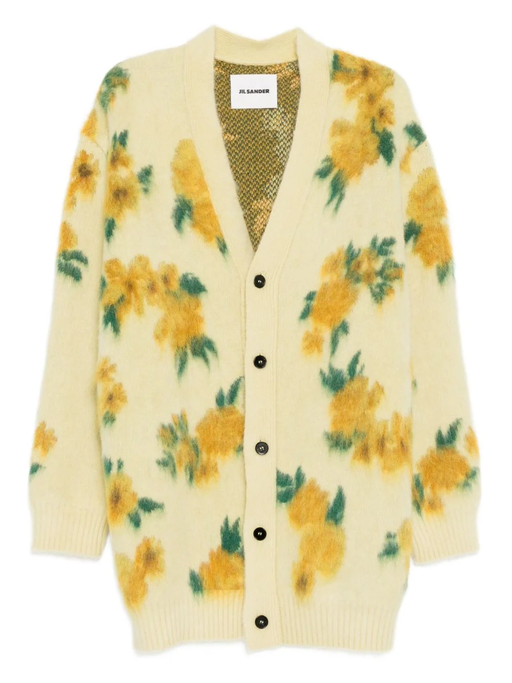 floral V-neck cardigan - 1