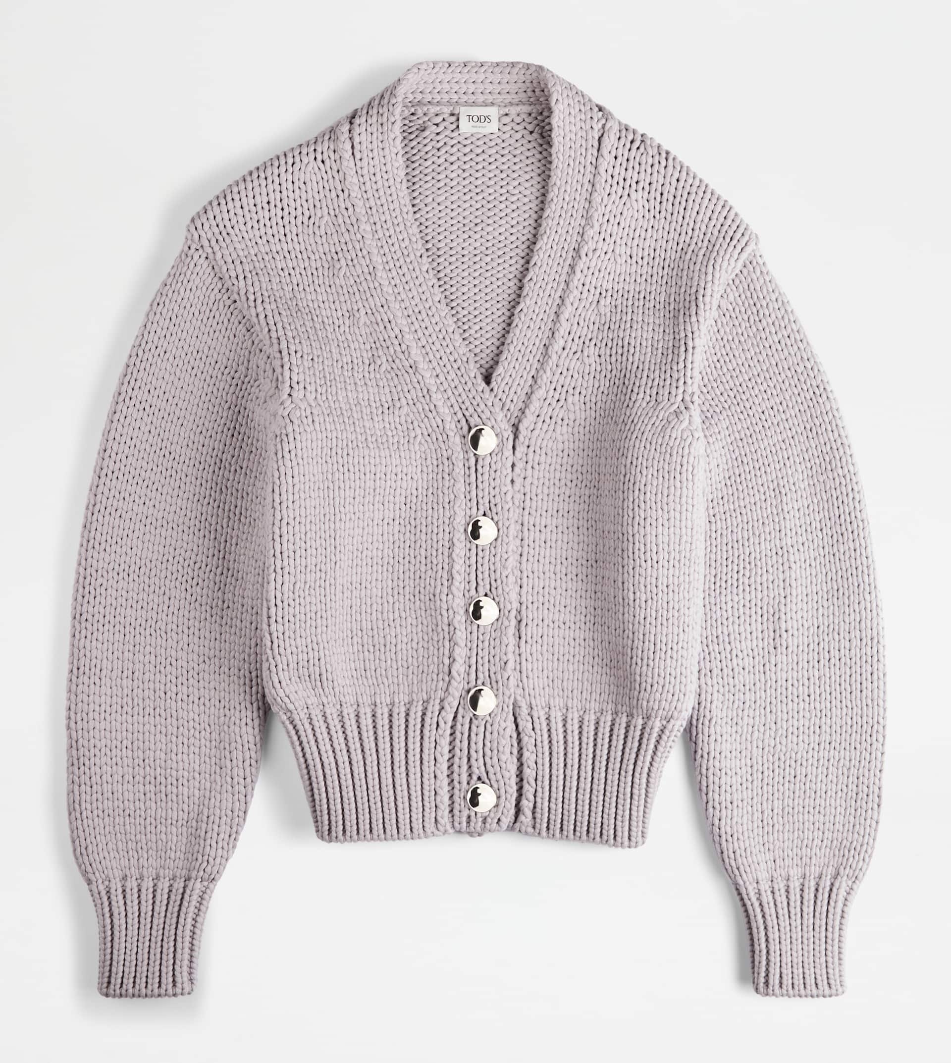 COTTON BLEND CARDIGAN - VIOLET - 1