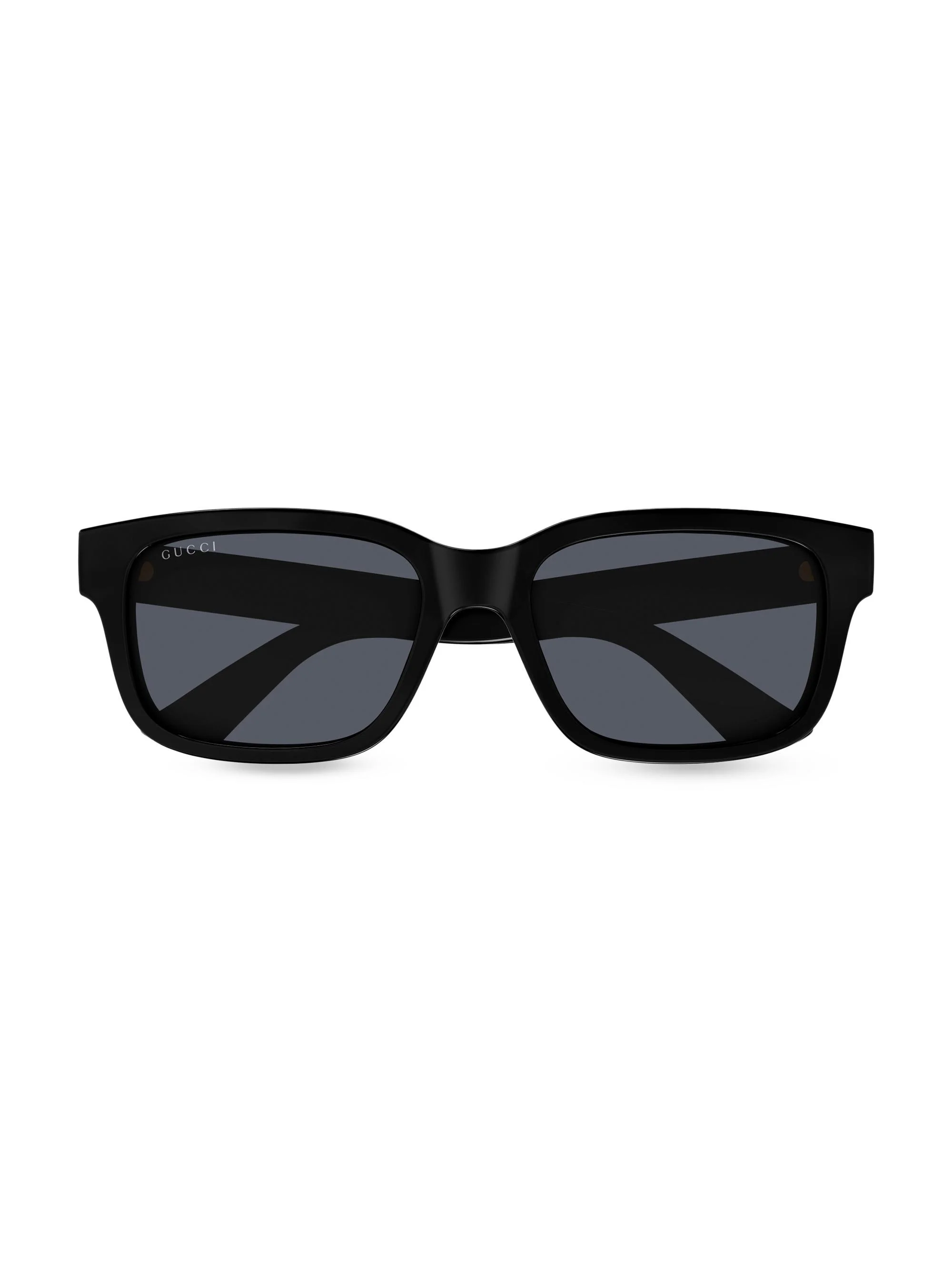 Men's Minimal 56MM Square Sunglasses - Black Dark Blue - 1