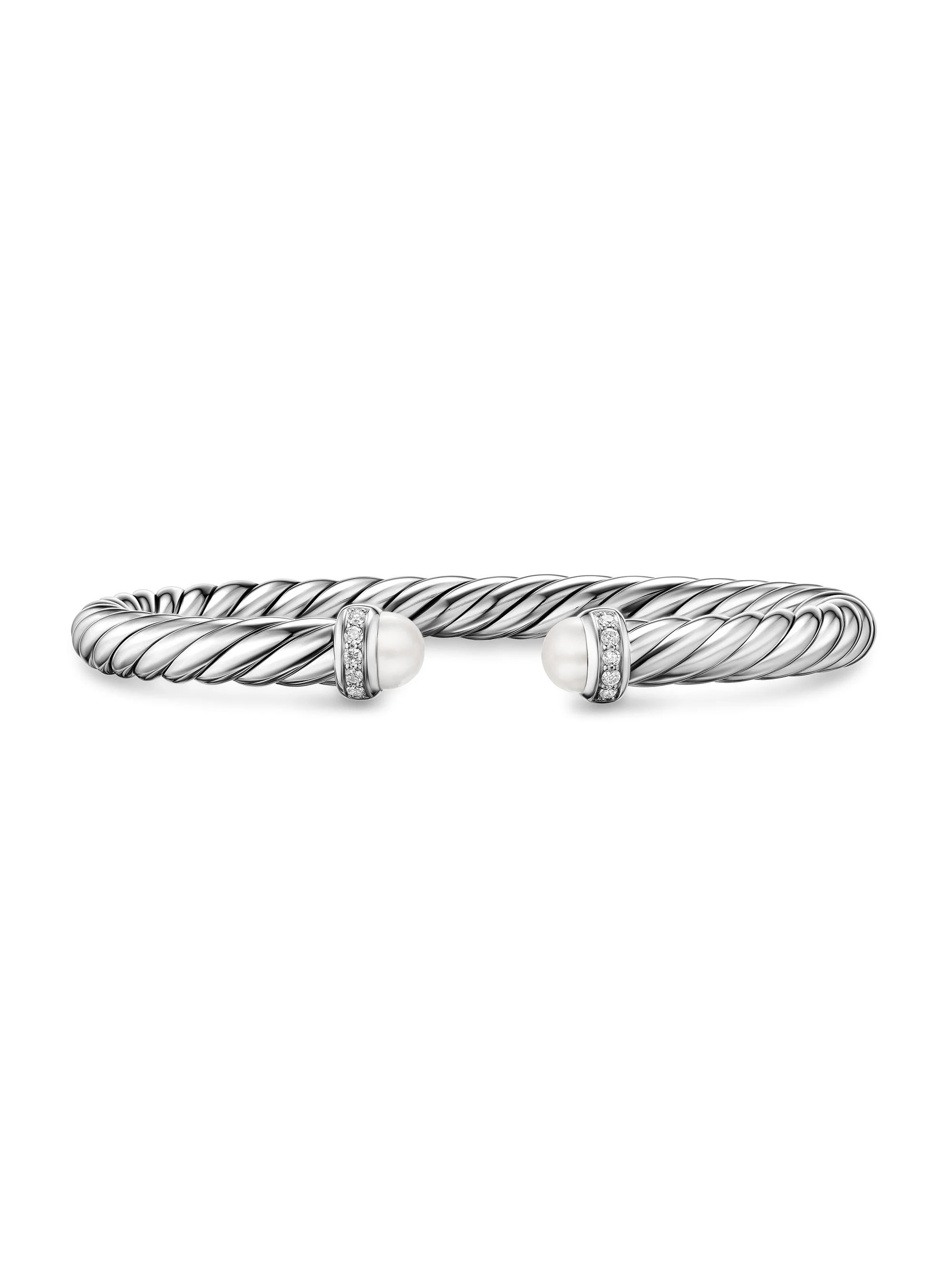 Women's Cable Flex Bracelet in Sterling Silver - Pearl - 1