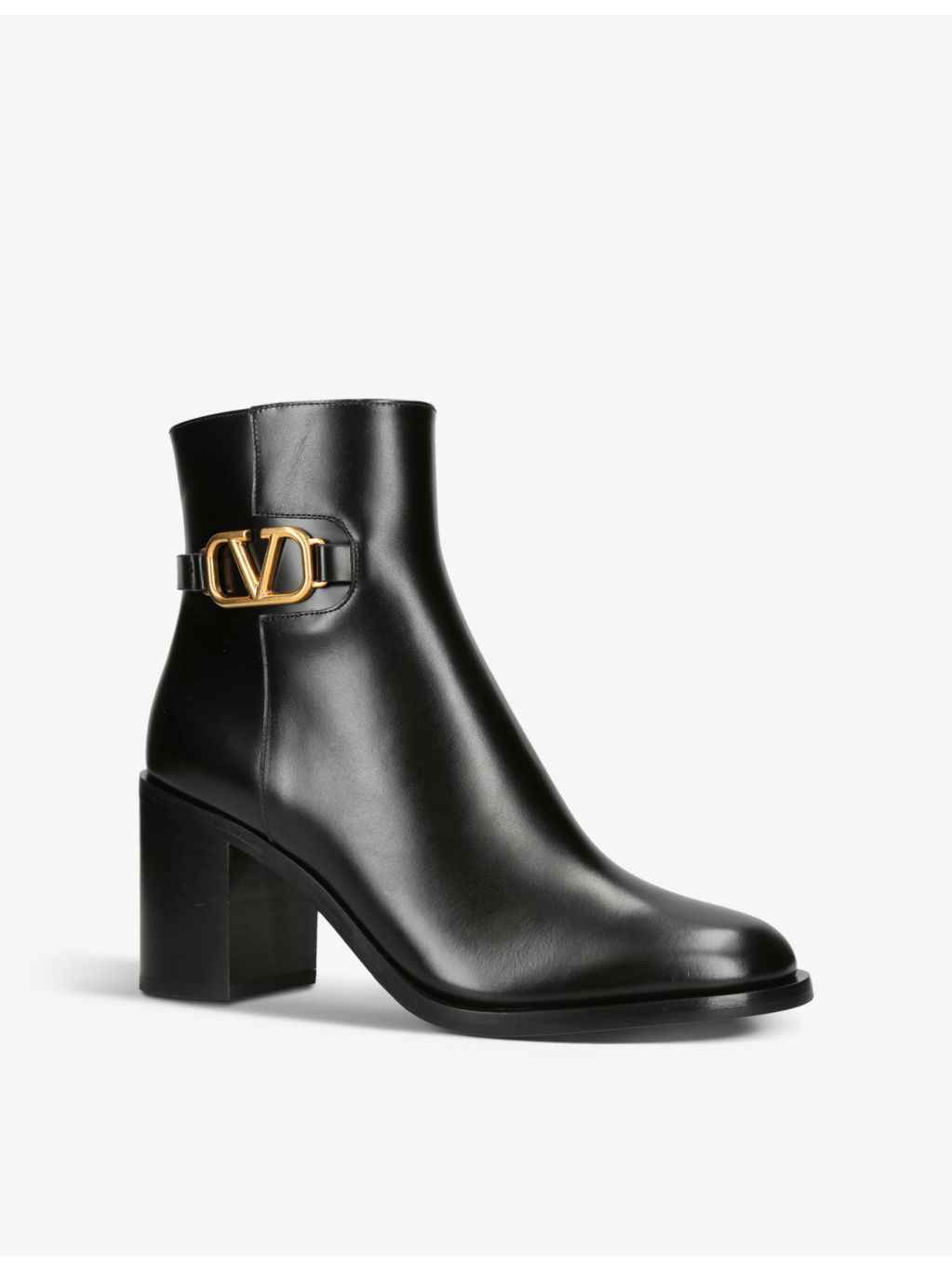 VLOGO logo-plaque leather heeled ankle boots - 3