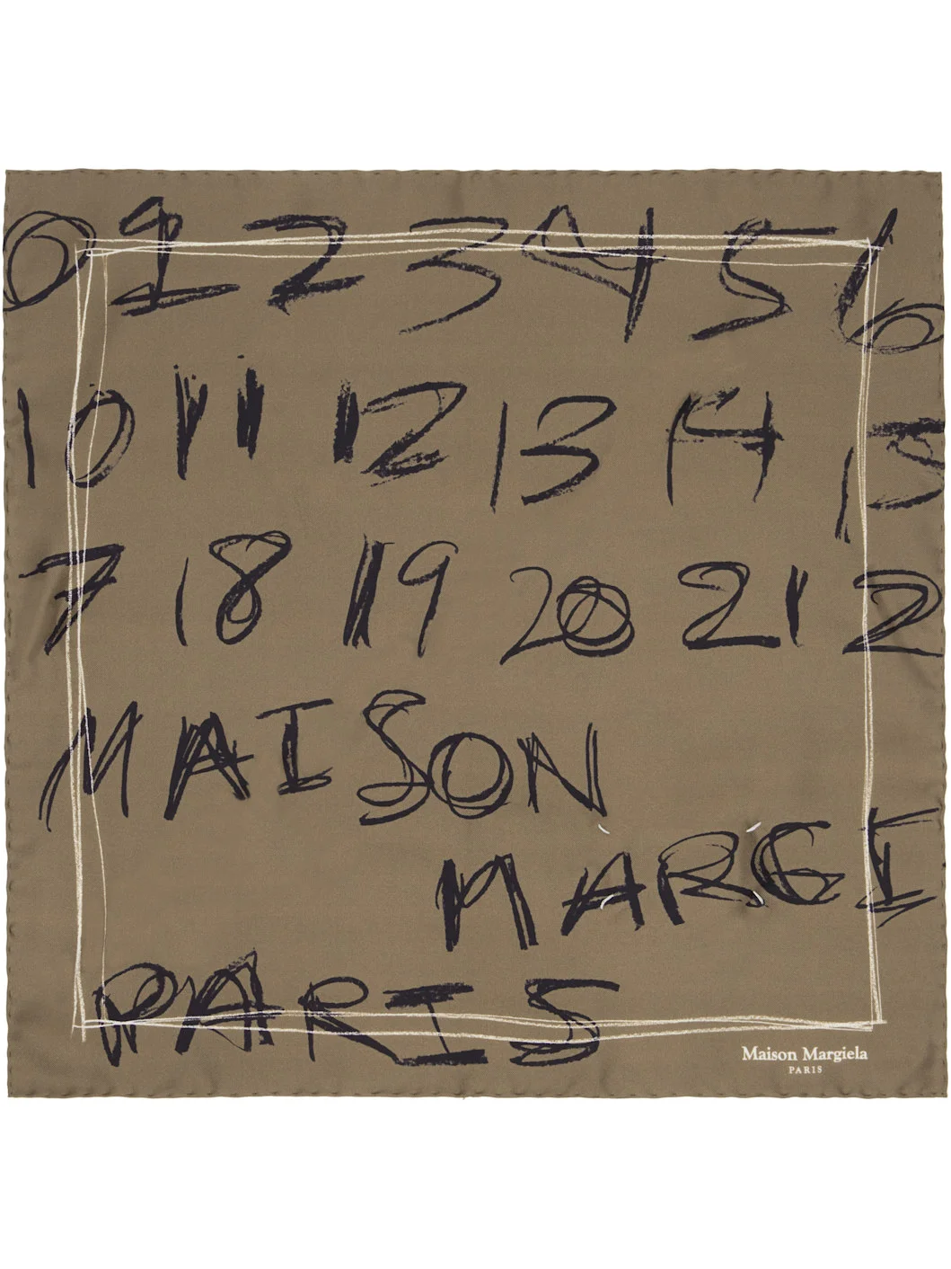 Khaki Foulard Scarf - 1