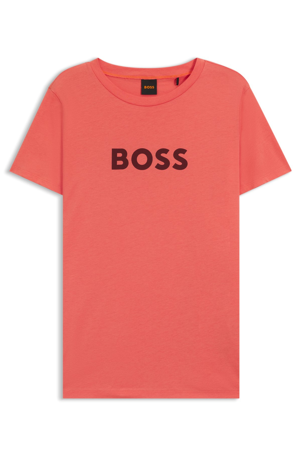 COTTON T-SHIRT WITH CONTRAST LOGO STRIPE - 1