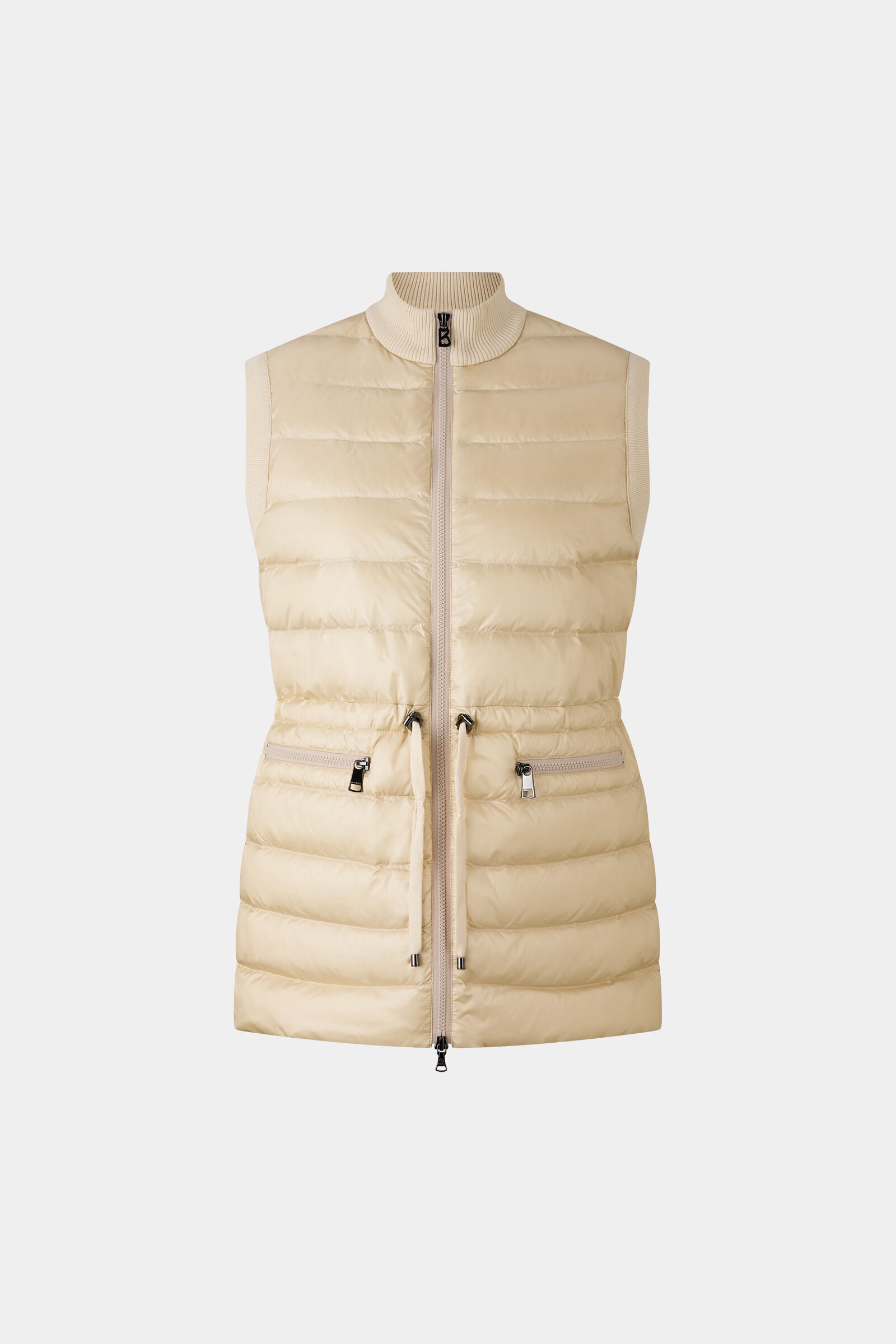 Arina knitted and quilted vest in Beige - 1