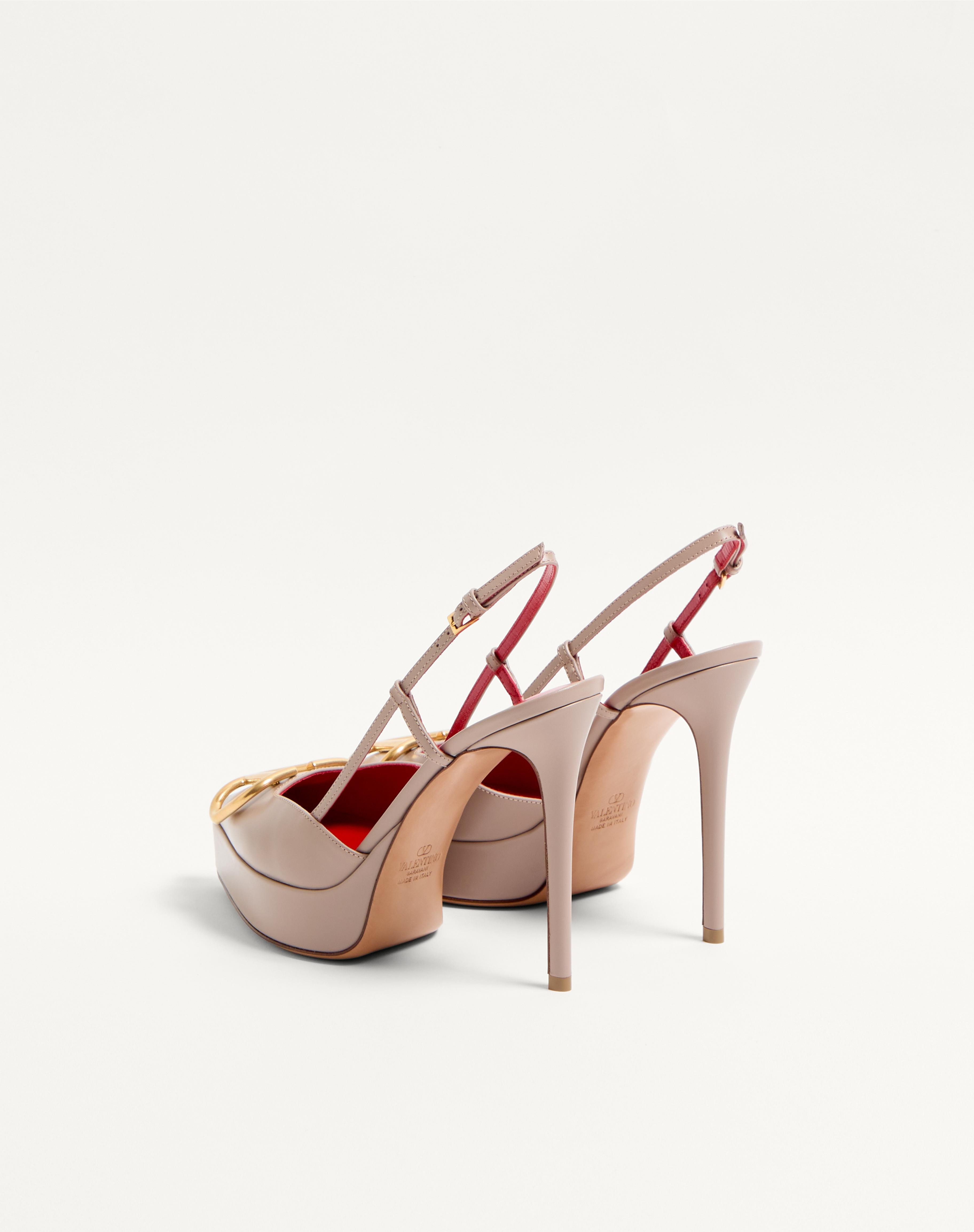 VLOGO SIGNATURE CALFSKIN SLINGBACK PLATFORM PUMP 120MM - 5