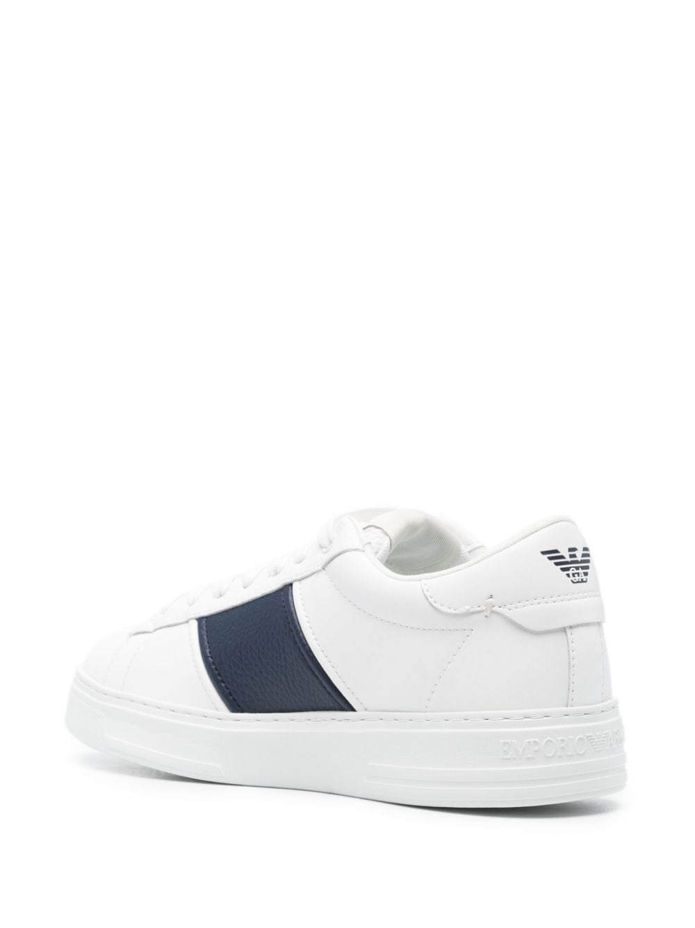 logo-print leather sneakers - 3