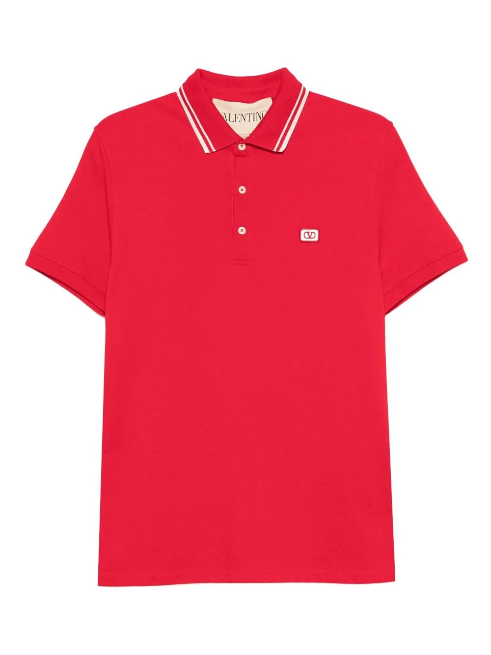 striped-collar polo shirt - 1