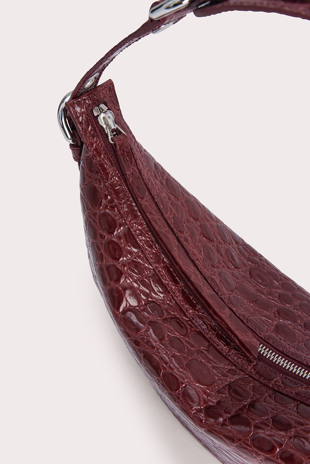 Gib Wine Circular Croco Embossed Leather - 4