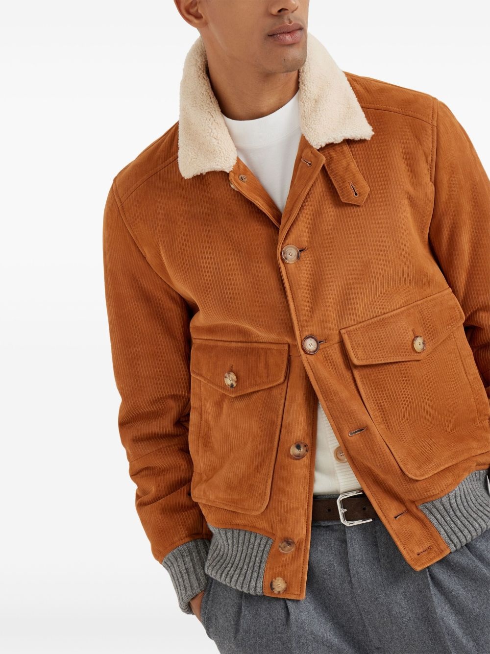 corduroy patch-pocket jacket - 3