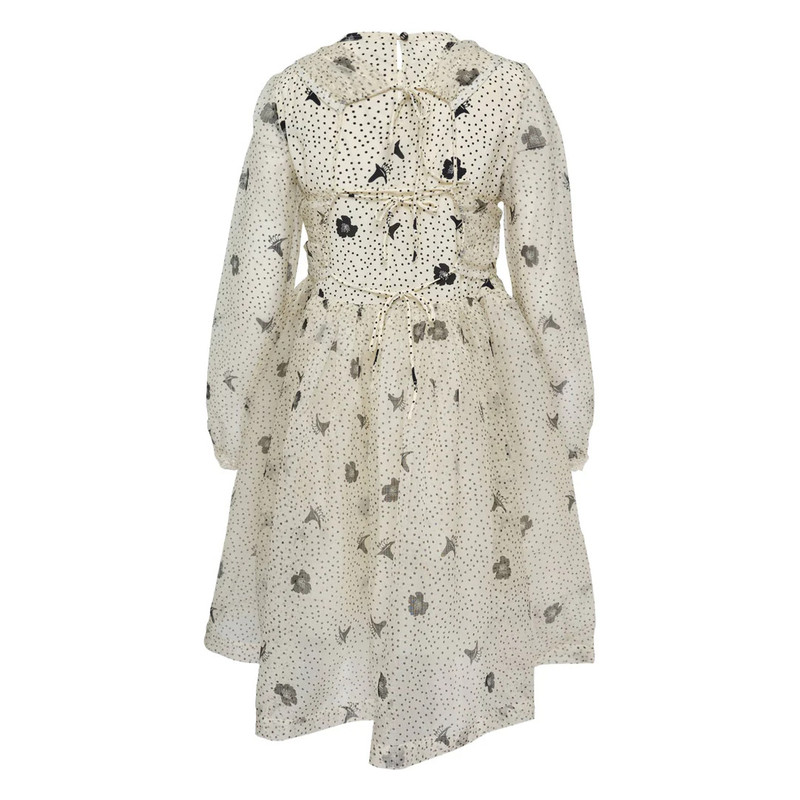 RENLI SU Silk Print Long Sleeve Dress outlook