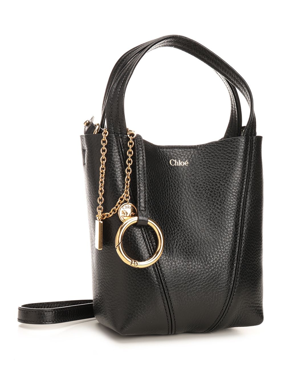 Chloé Spin Shoulder Bags Black - 2