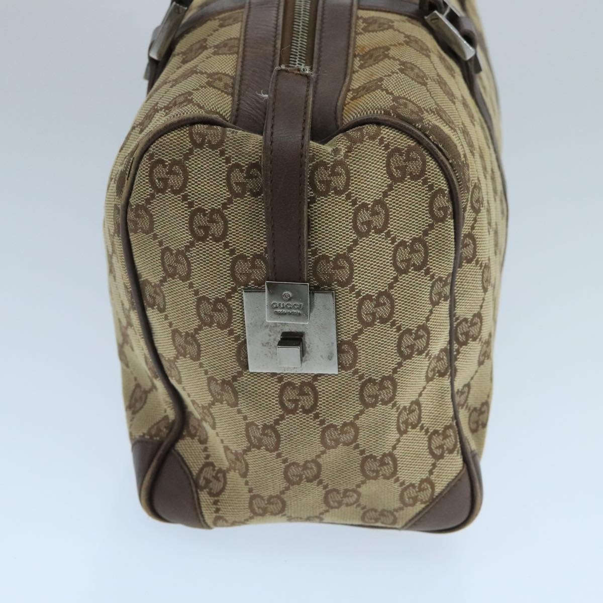 GUCCI GG Canvas Hand Bag Beige Brown Silver 000 000 - 4