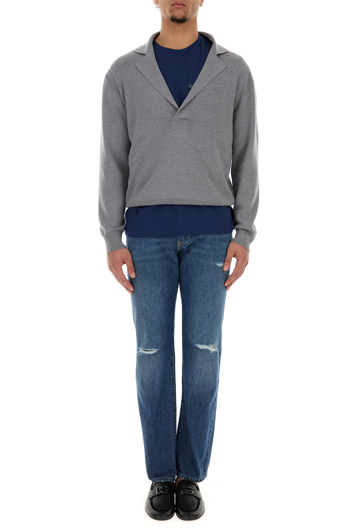 Grey wool blend sweater - 6