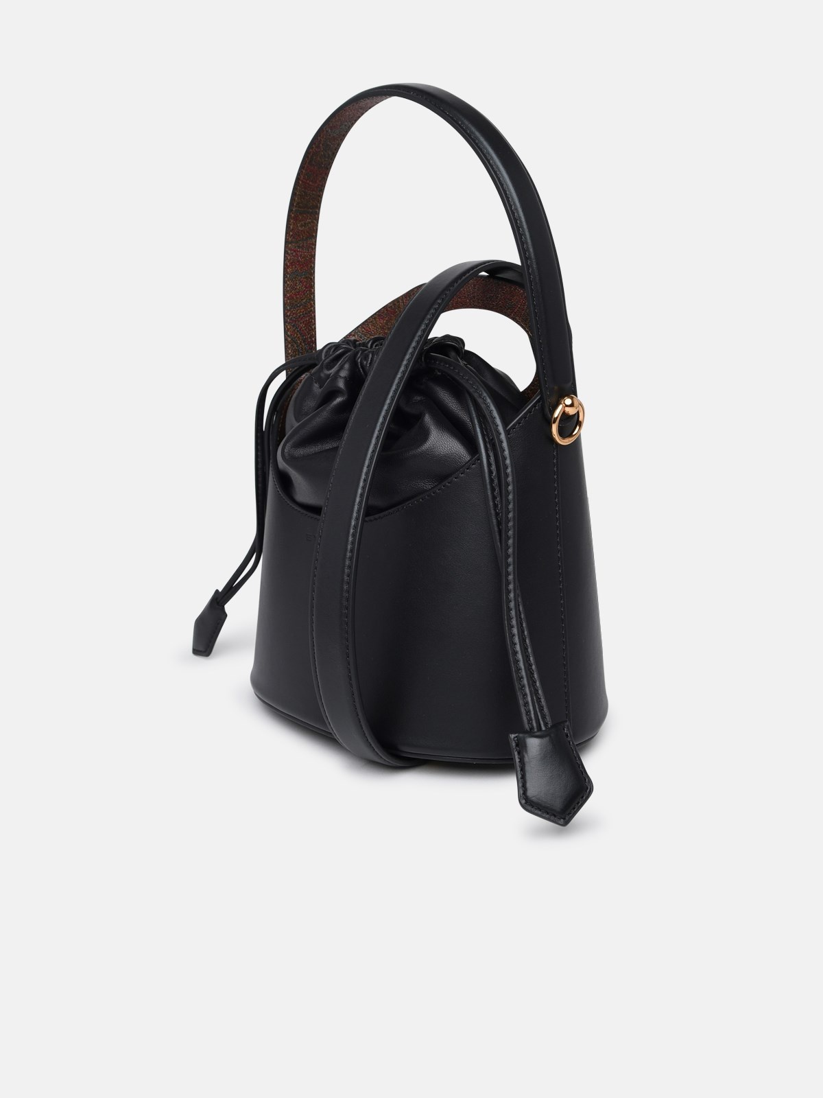 LARGE 'SATURNO' BAG IN BLACK LEATHER - 2