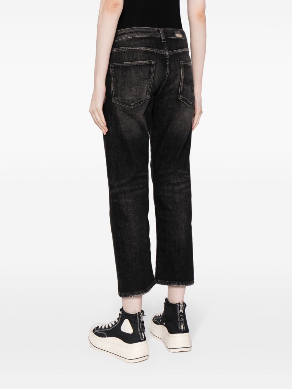 distressed-effect cropped jeans - 4