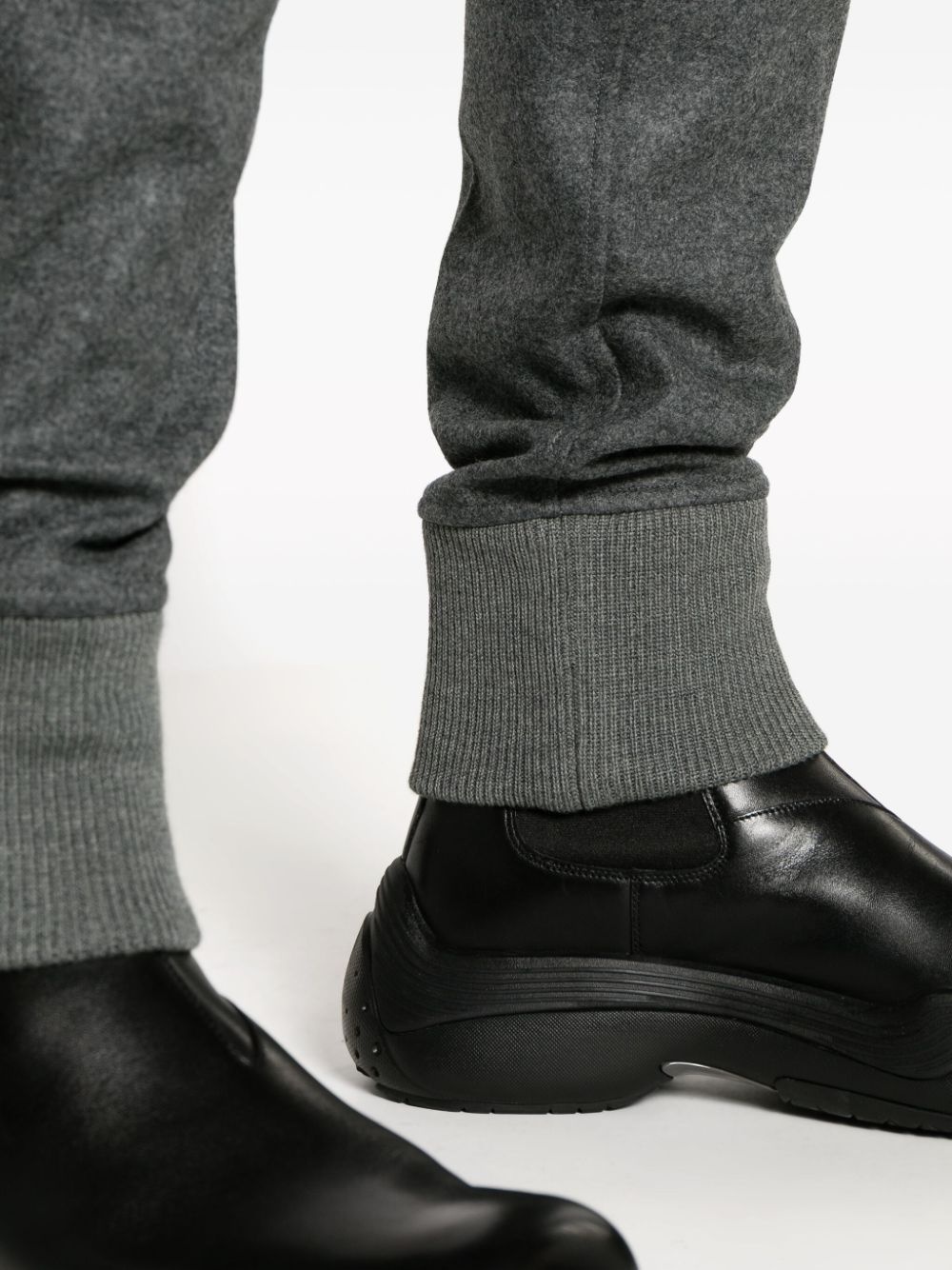 elasticated-waistband wool track pants - 5