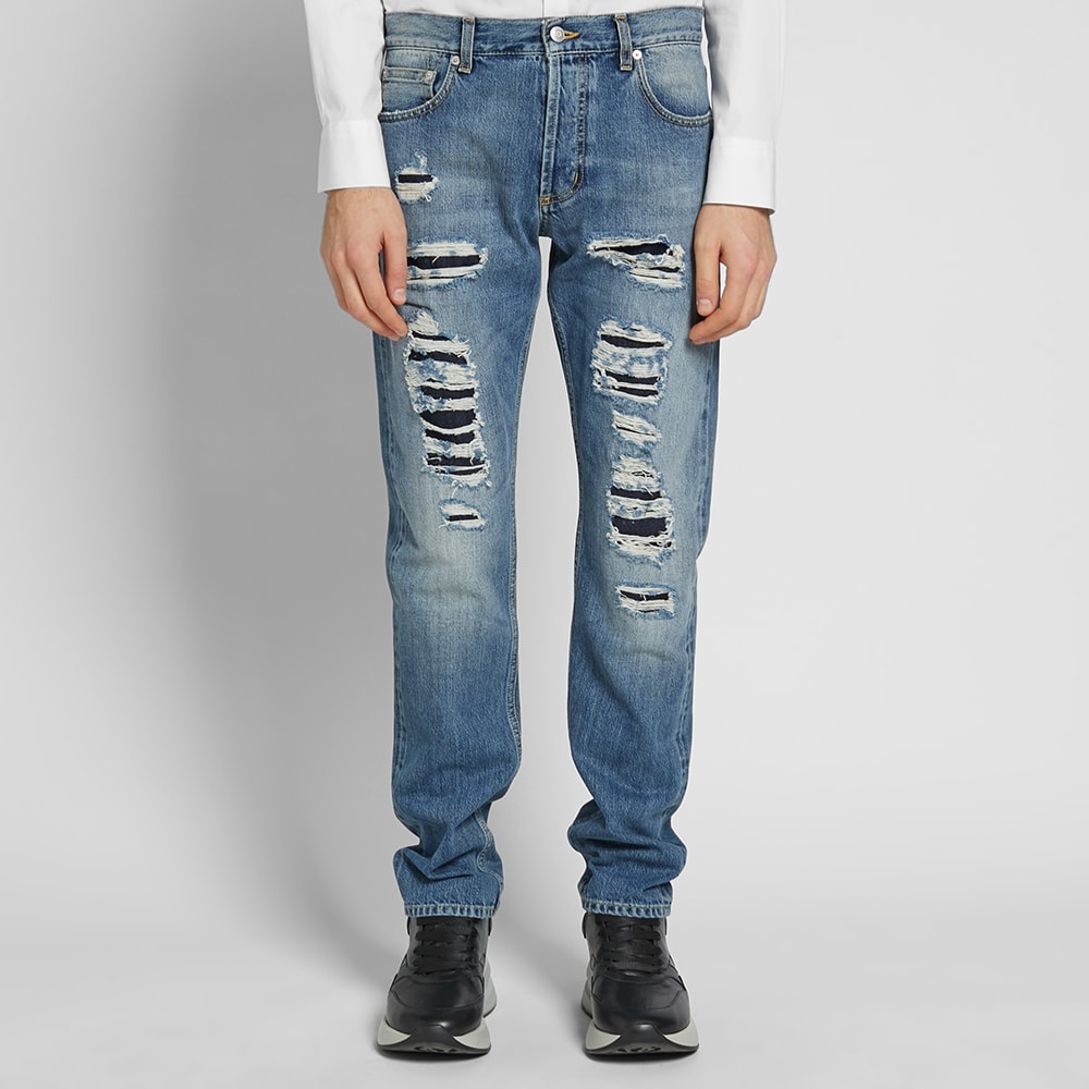 Alexander McQueen Rip & Repair Slim Jean - 5