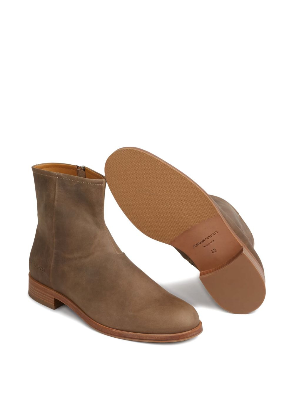 waxed suede side-zip boots - 4