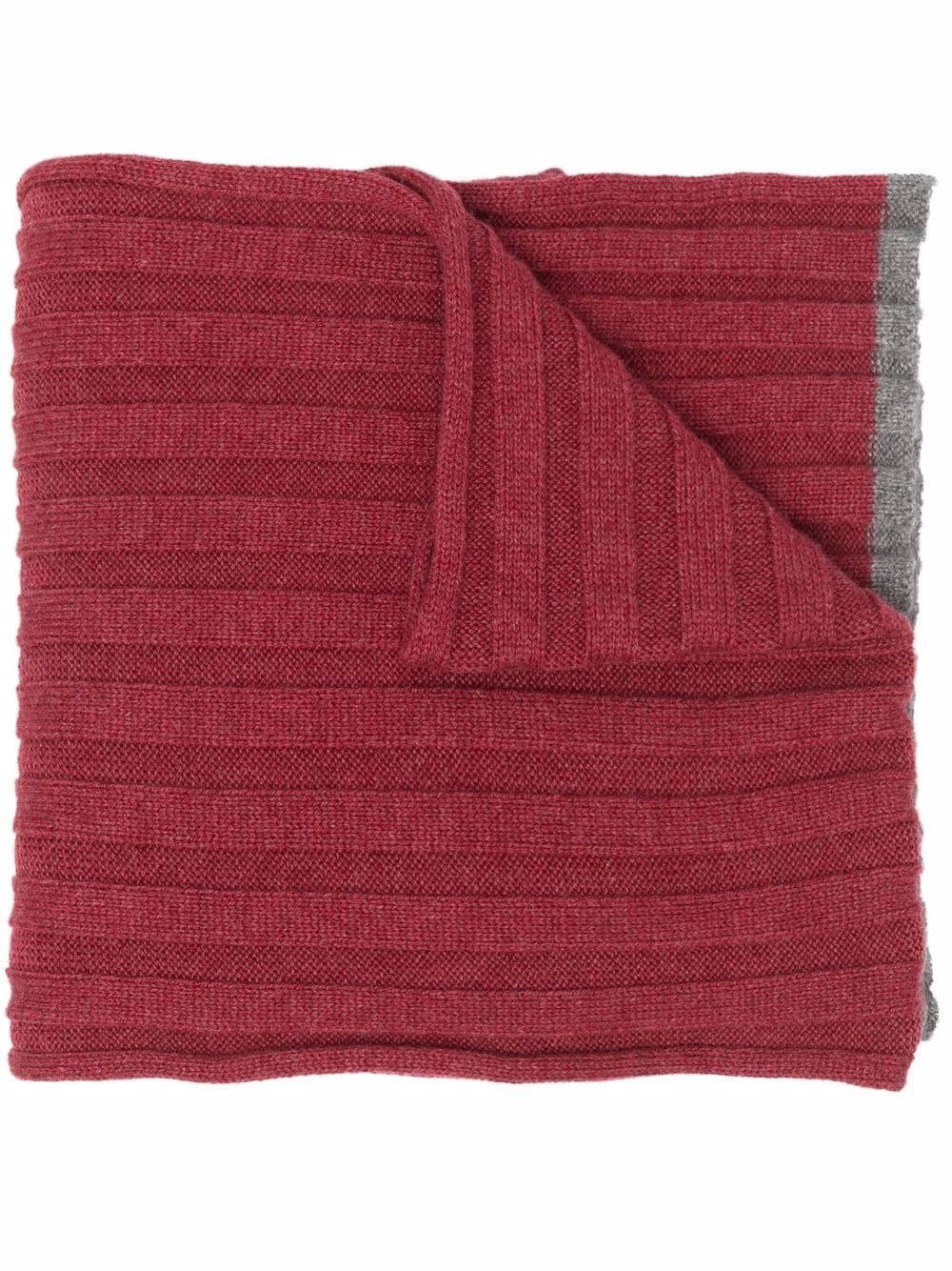 ribbed contrasting trim scarf - 1