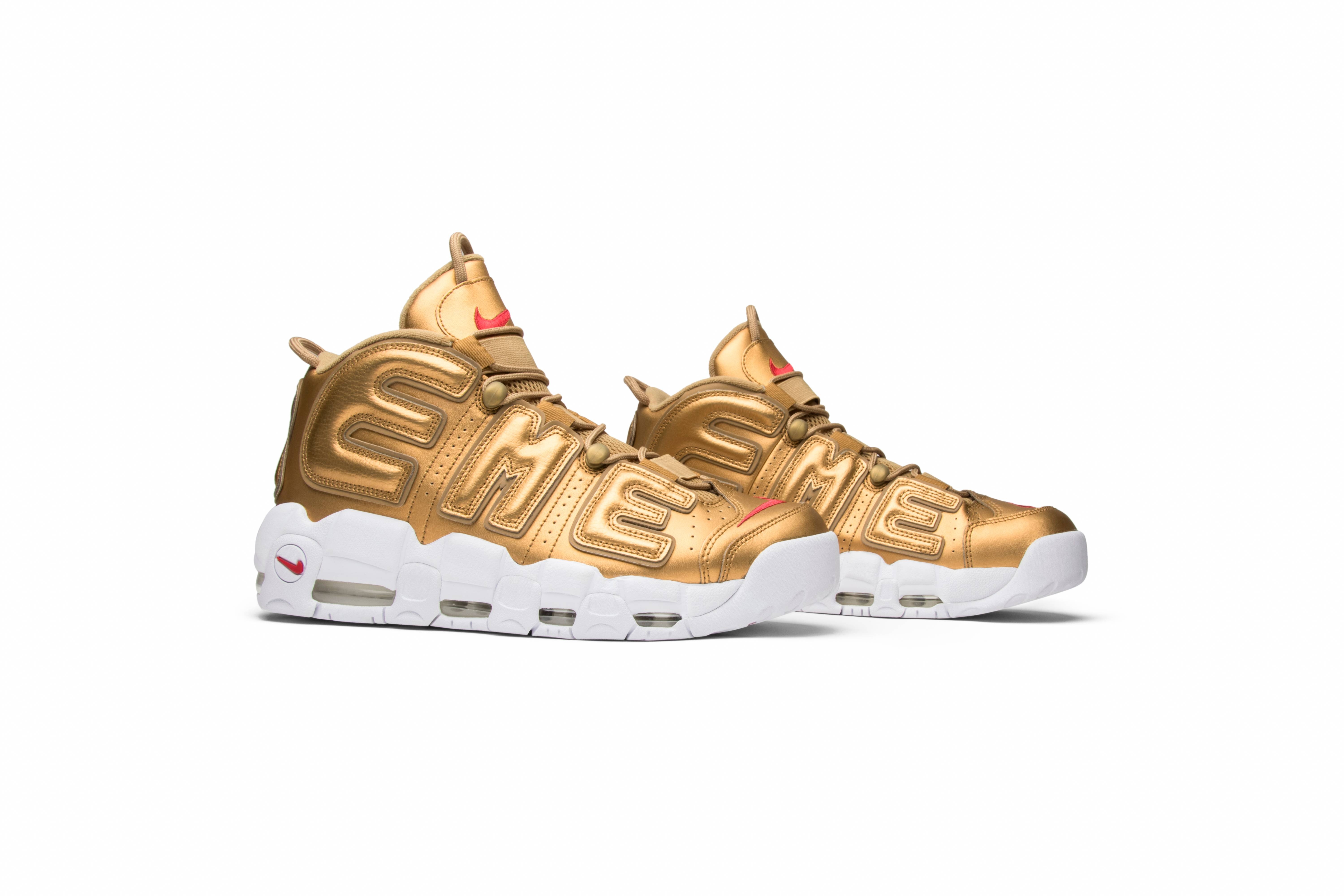 Supreme x Air More Uptempo 'Metallic Gold' - 8