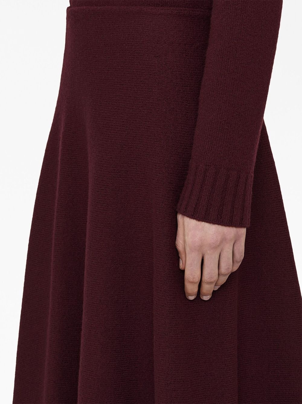 wool flared long skirt - 7