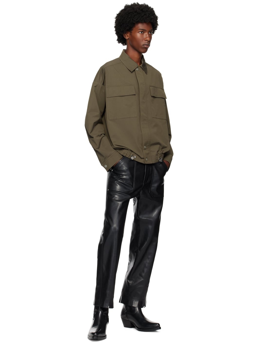 Black Quido Regenerated Leather Trousers - 4