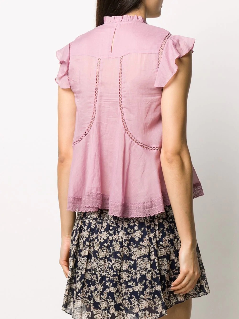 Vivia lace-trimmed sleeveless blouse - 4