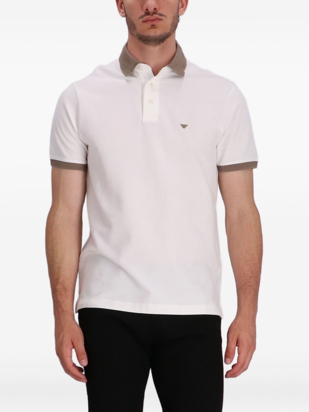 contrast-trim cotton polo shirt - 2