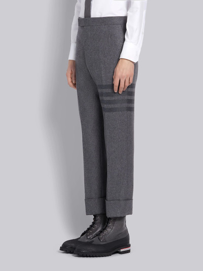 Thom Browne Medium Grey Cashmere Wool Flannel Classic Tonal 4-Bar Trouser outlook