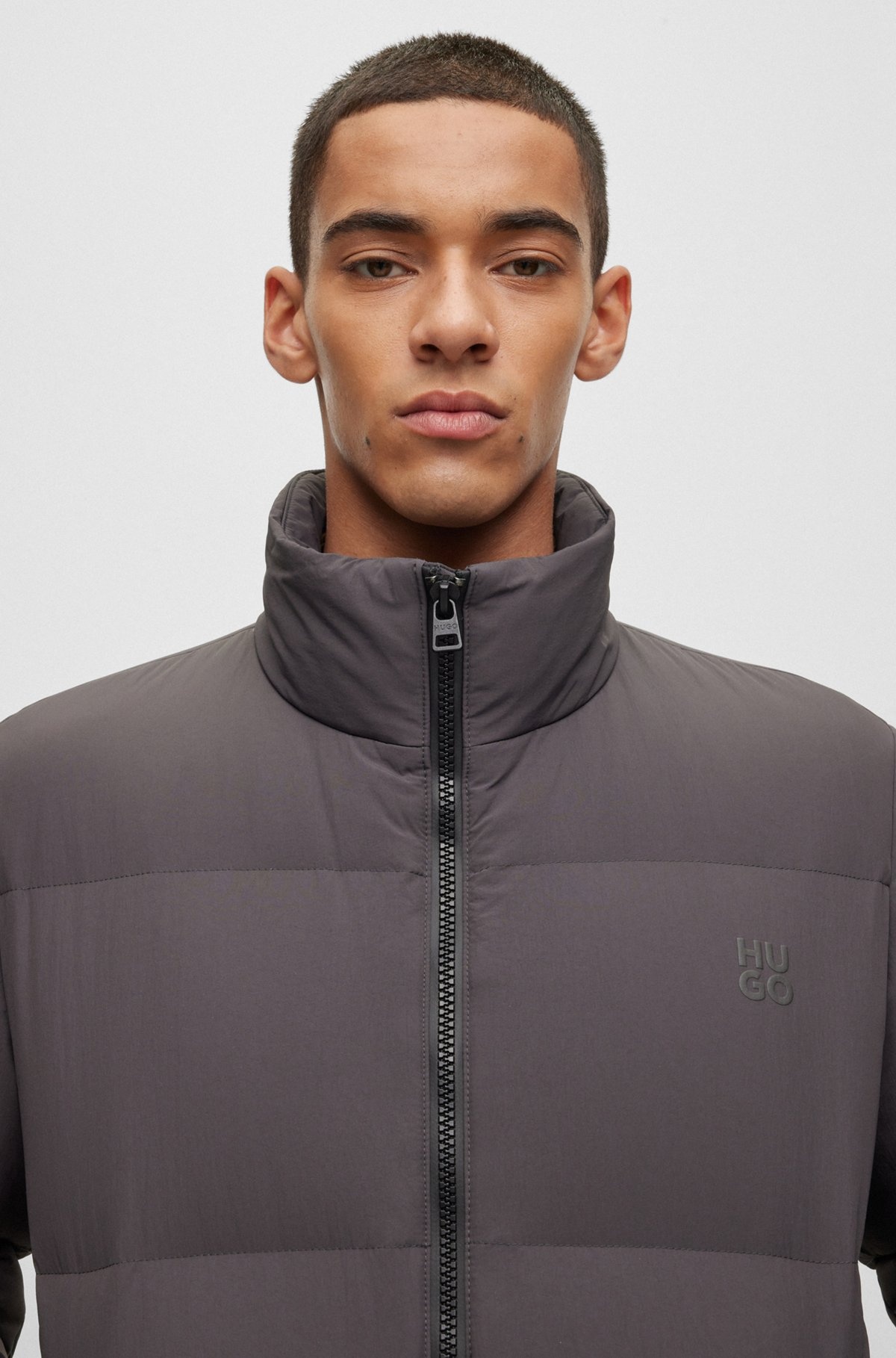 REGULAR-FIT WATER-REPELLENT PUFFER JACKET WITH STACKED LOGO - 5