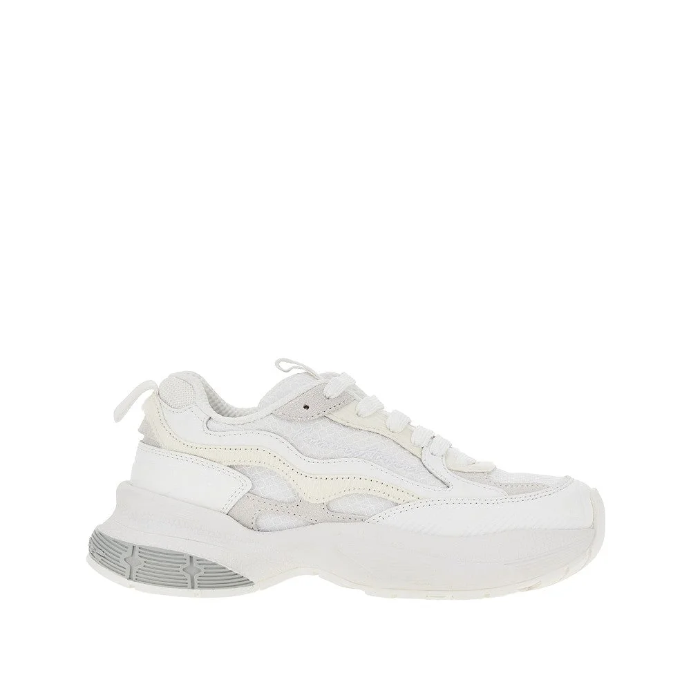 Emporio Armani Mesh Sneakers with Leather Details White - 1