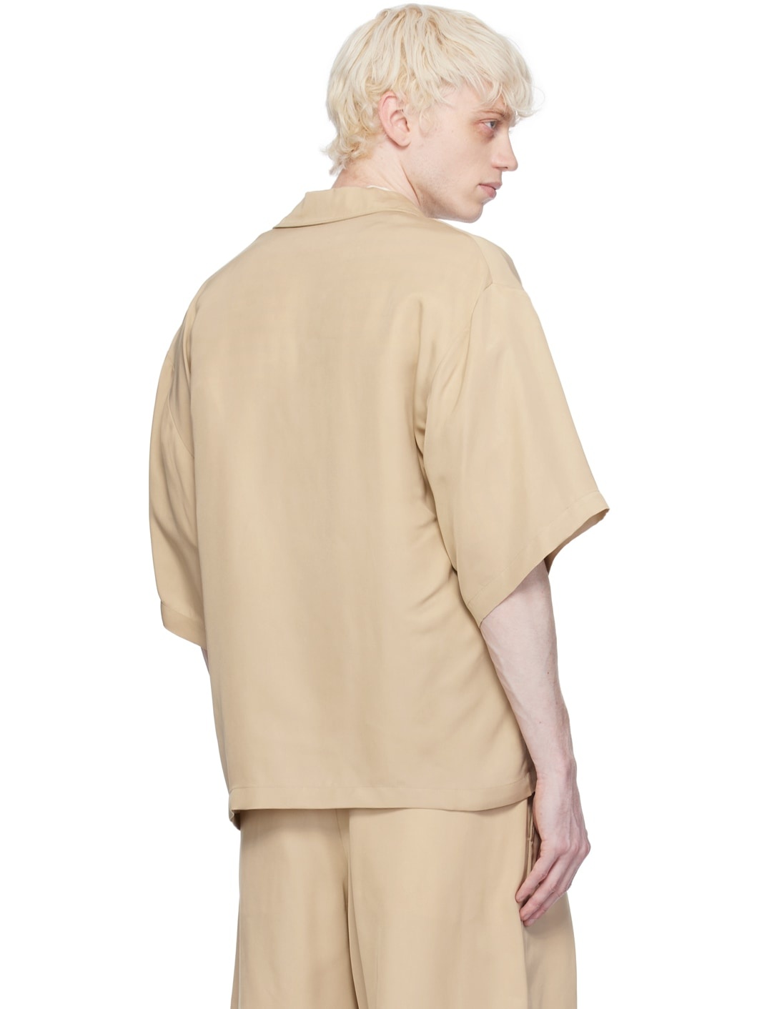 Taupe Notch Collar Wrap Shirt - 3