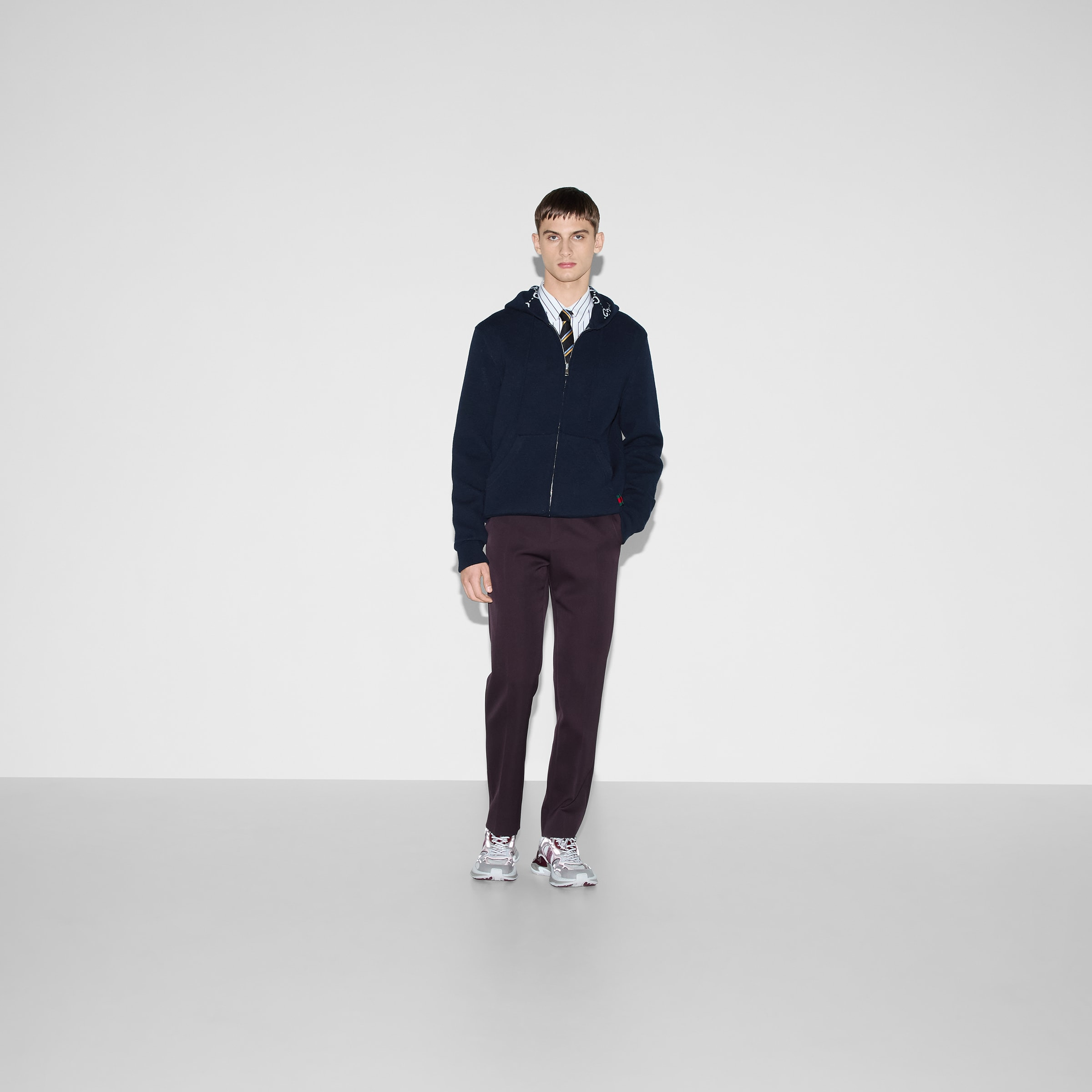 Reversible GG wool hooded zip jacket - 2