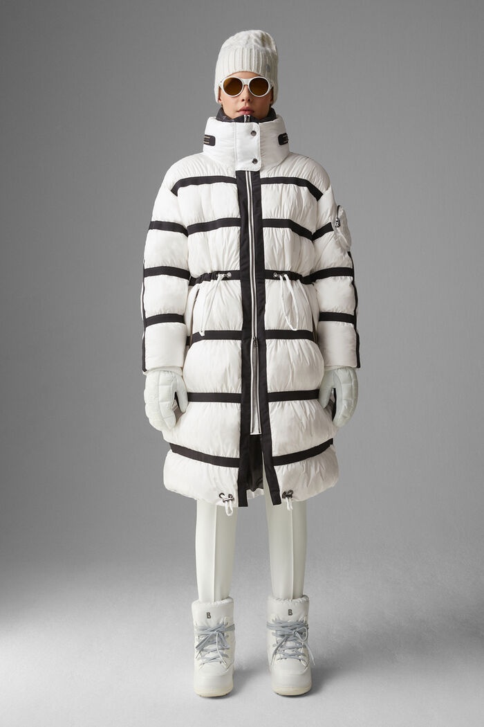 Maxi Down coat in White/Black - 2