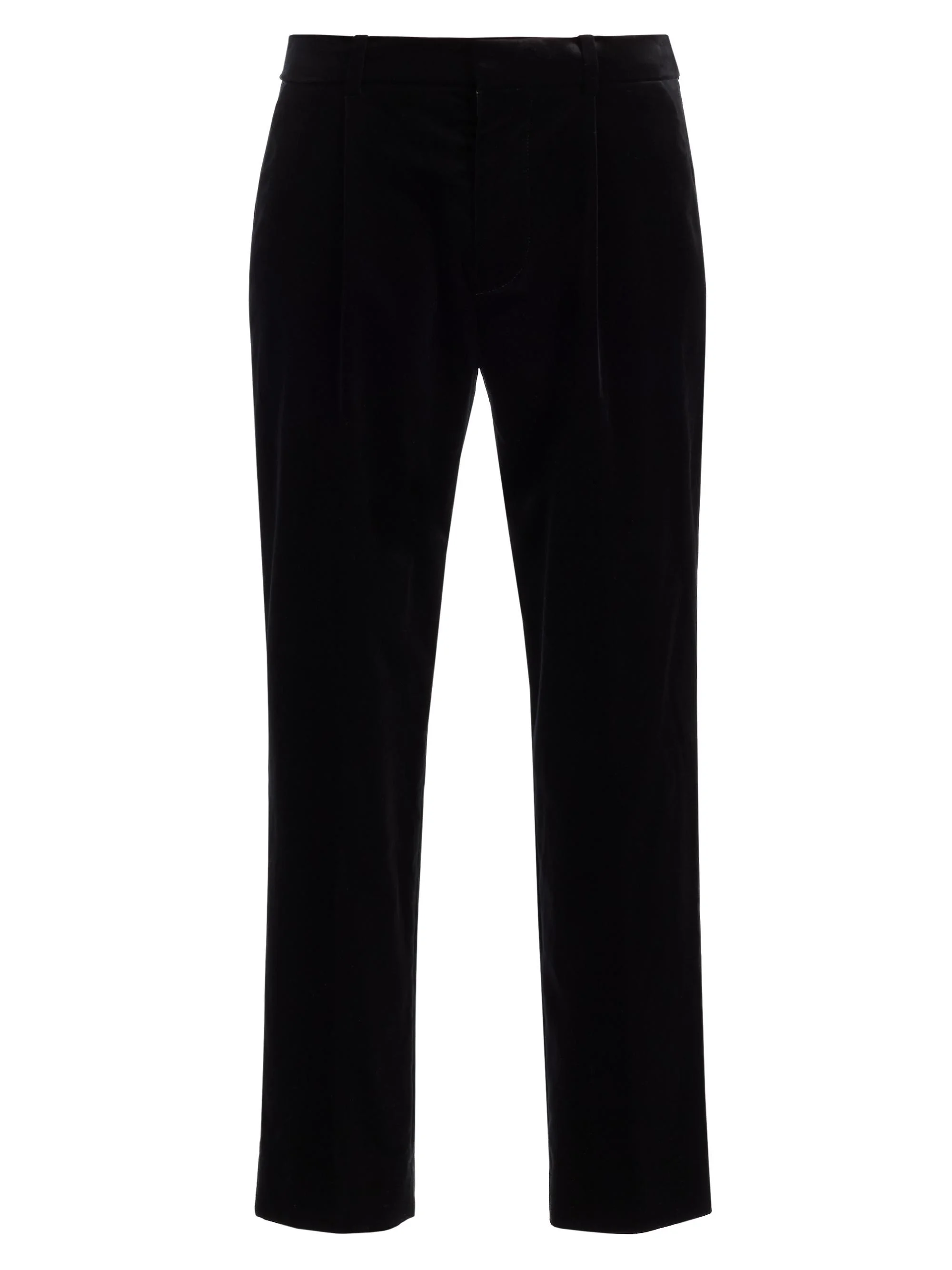 Men's Velvet & Satin Trousers - Noir - 1